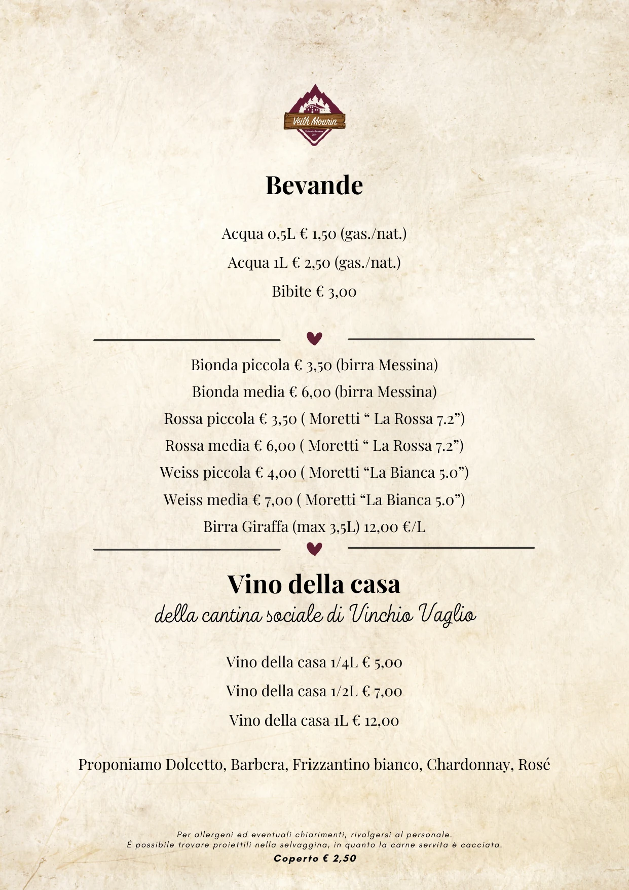 Menu bevande e vini, pagina 4 di 4